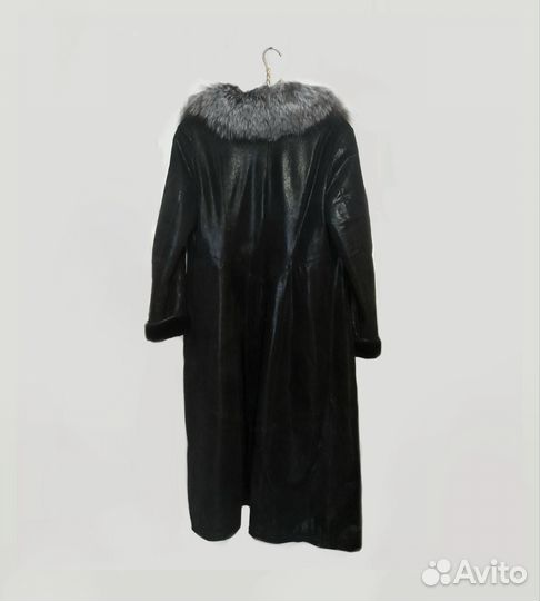 Зимняя дублёнка кожа + мутон
