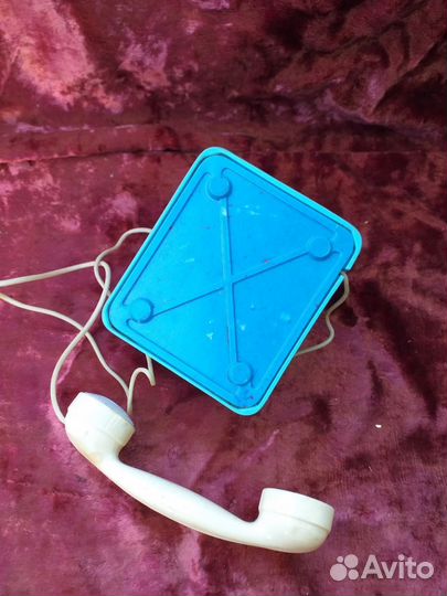 Старый телефон игрушечный СССР пластик