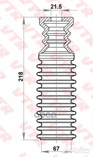 Чехол стойки амортизатора задней подвески TO2102R