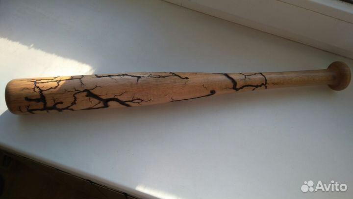 Бита деревянная Подарок Рисунок молния