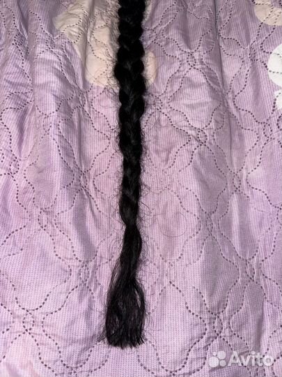 Волосы натуральные черные 50 см 35 гр