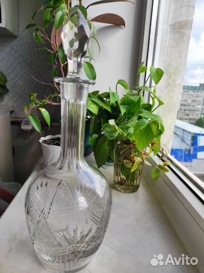 Графин хрусталь 10х30 см Германия