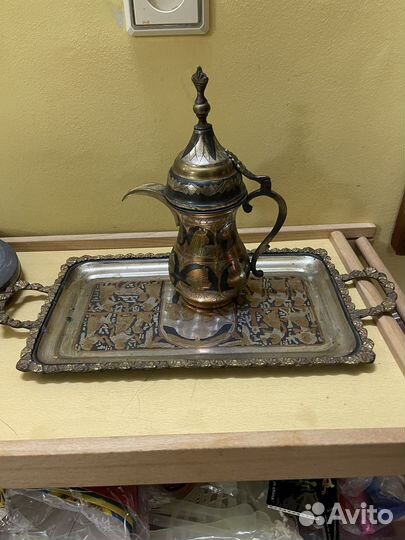 Орешница, тарелки нержавейка, набор кувшин+поднос