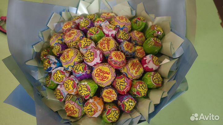 Сладкие букеты из конфет (чупа-чупсов)