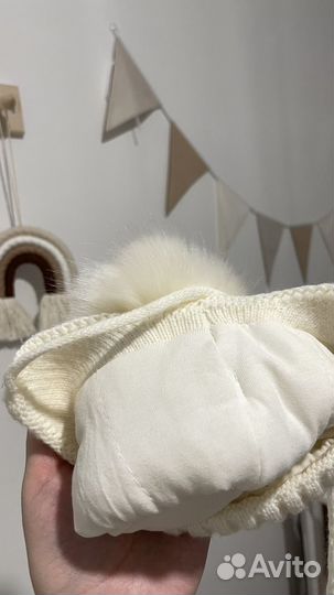 Шапка для новорожденных зимняя 38-40