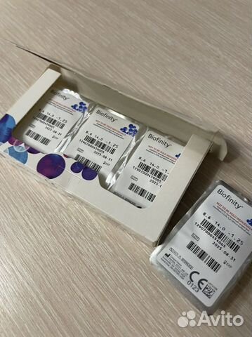Линзы контактные 4 штуки biofinity -1,25