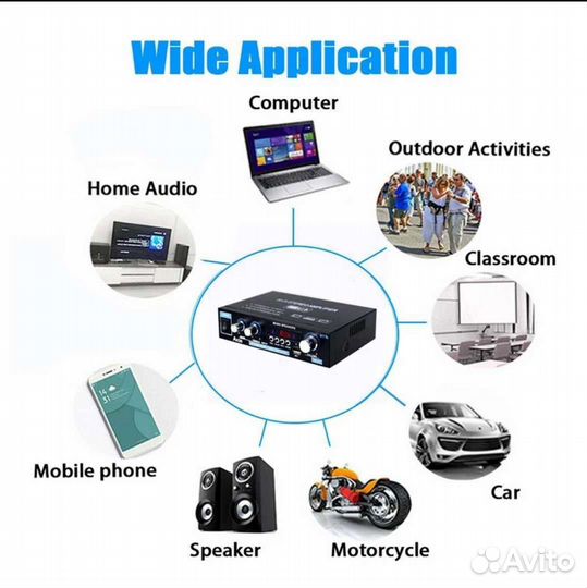 Аудио усилитель AK 35 (BT, USB/SD, AUX, FM)