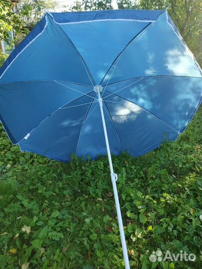 Пляжный синий зонт 200 см высота 2 м
