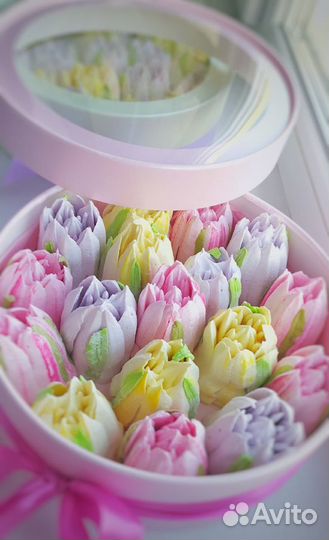 Тюльпаны из зефира в натуральную величину