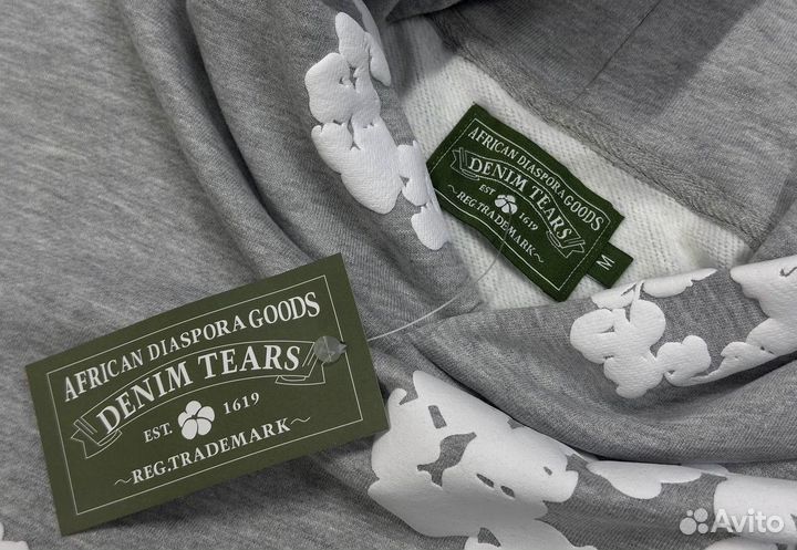 Кофта denim tears серая