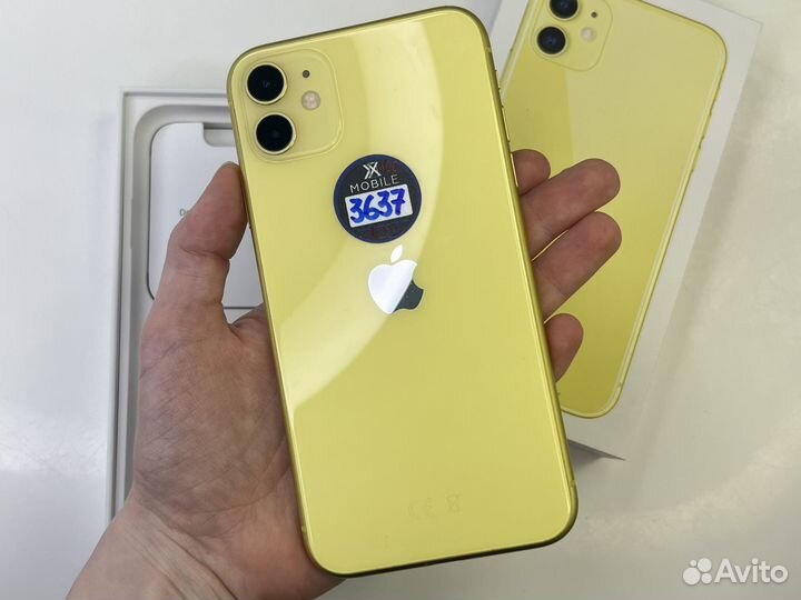 Новый акб 100 iPhone 11 128Gb Yellow сим+есим