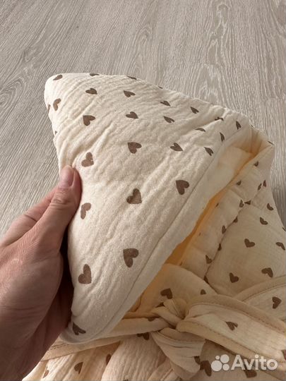 Муслиновый плед-конверт на выписку