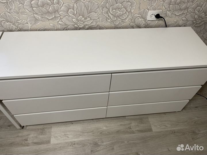 Комод IKEA мальм 6 ящиков белый