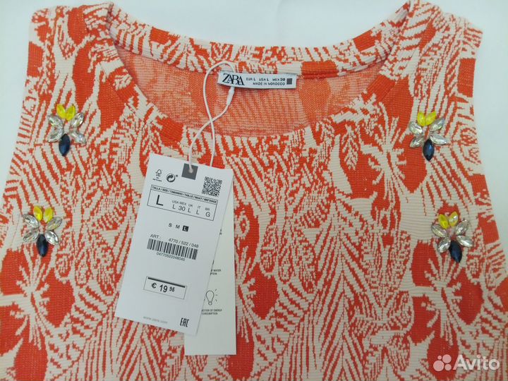 Топ-блузка жаккард Zara Марокко оригинал р. L (XL)