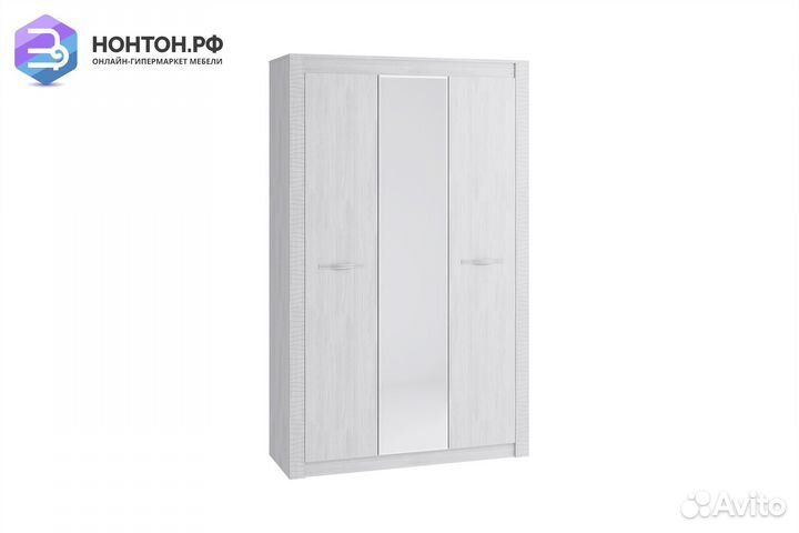Шкаф трехстворчатый Монако ясень белый