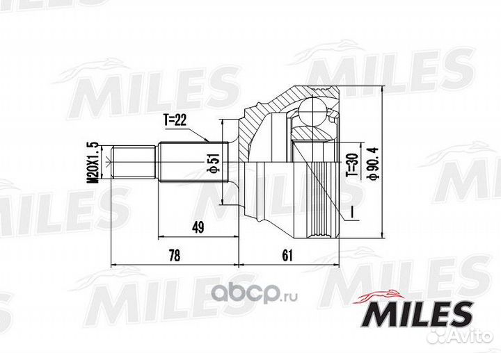Шрус Volkswagen Passat Golf наруж