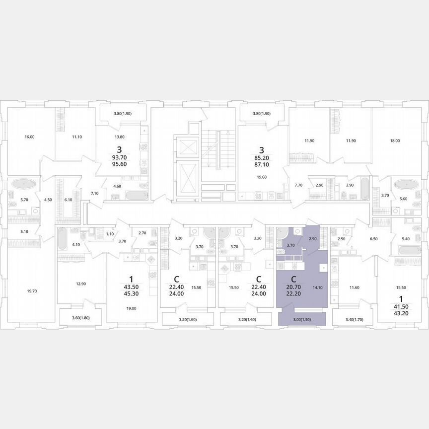 Квартира-студия, 22,2 м², 9/13 эт.