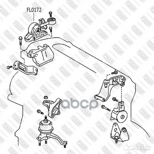 Опора двигателя правая toyota Camry 06- FL0172