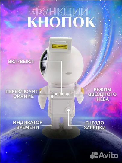 Ночник проектор звездного неба Астронавт