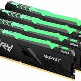 32Gb DDR4 2666MHz Kingston Fury Beast RGB (KF426C16bbak4/32) (4x8Gb KIT)