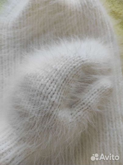 Шапка и варежки из пуха норки