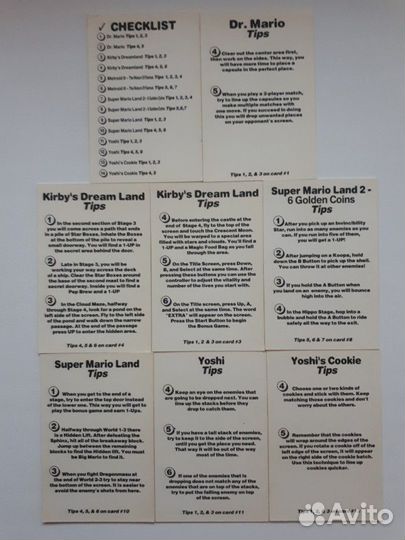 Карточки Nintendo Game Boy