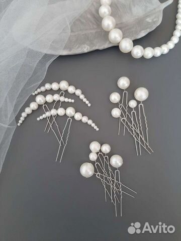 Жемчужные шпильки. Украшения для прически