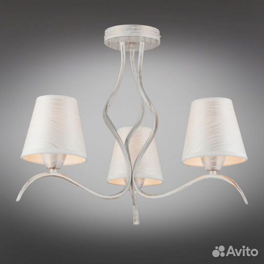 Люстра металл и текстиль в спальню модерн