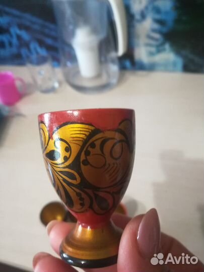 Рюмка дерево хохлома СССР