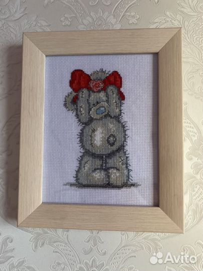 Ручная работаМишка Тедди картина вышивка крестом