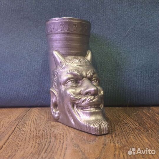 Винтажная карандашница-голова Черта. СССР