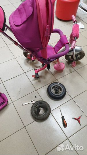 Ремонт детского трех колесного велосипеда,запчасти