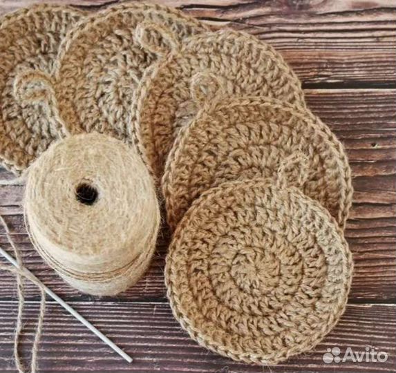 Мочалка из джута для мытья посуды