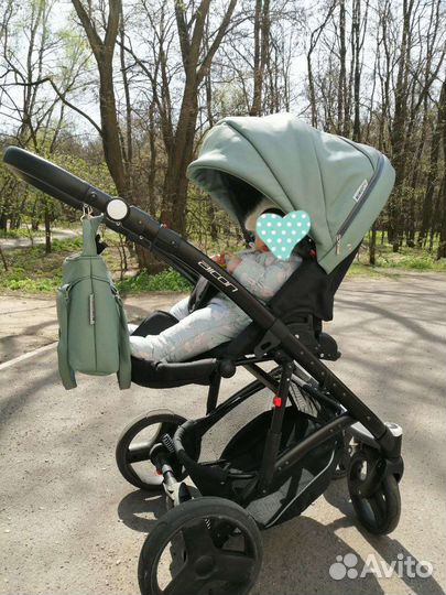 Коляска Riko Basic Aicon Pastel 2 в 1(оливковый)