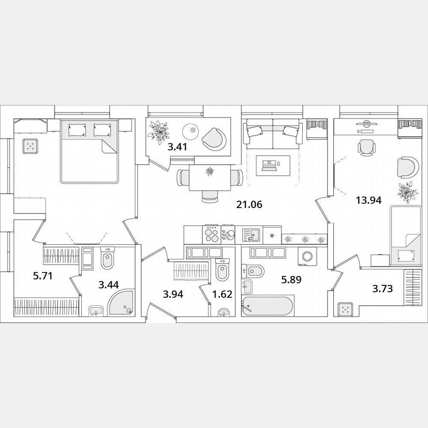 2-к. квартира, 76,3 м², 22/22 эт.