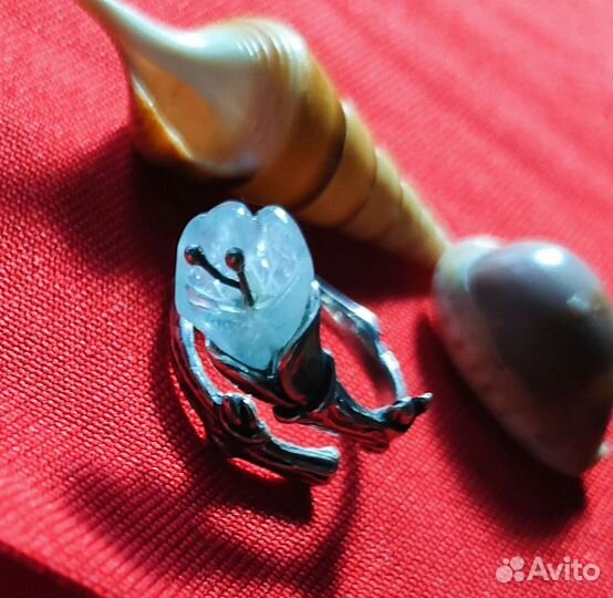 Кольцо с нат.камнем Аквамарин