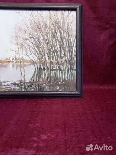 Картина в раме. Холст масло. Подпись художника