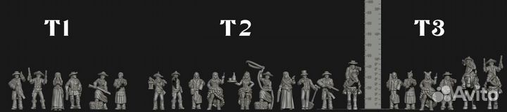 35 мм Миниатюры/Солдатики Ковбои/Дикий Запад