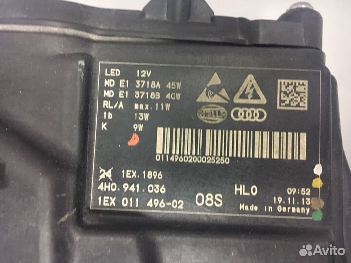 Audi A8 d4 4h Фара led matrix правая и левая компл