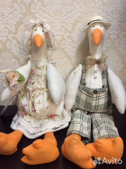 Кукла ручной работы, тильды,праздничные гуси