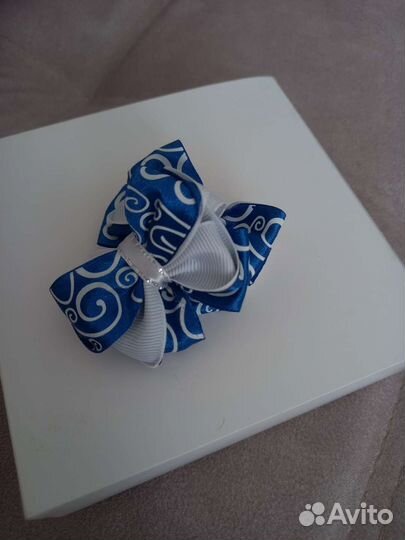 Резинка для волос из лент, бантики ручной работы