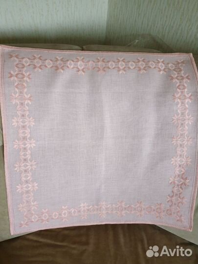 Скатерть льняная 180х180 см двусторонняя СССР