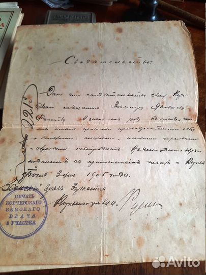 Свидетельство школа 1905-1934 гг антиквариат ретро