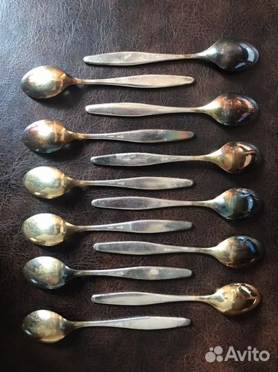 Набор чайных ложек позолота мельхиор СССР