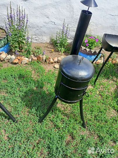 Печь для казана с трубой