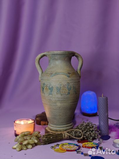 Уникальный антикварный сет - кувшин, ваза, ворон