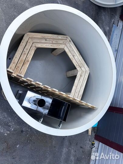 Купель с погружной печью. Банный чан