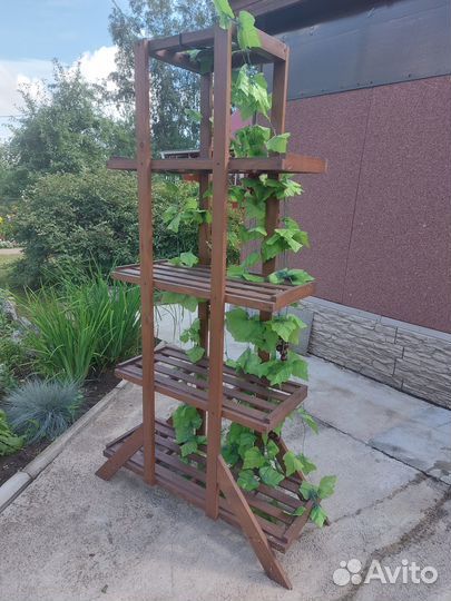 Подставка для цветов напольная деревянная