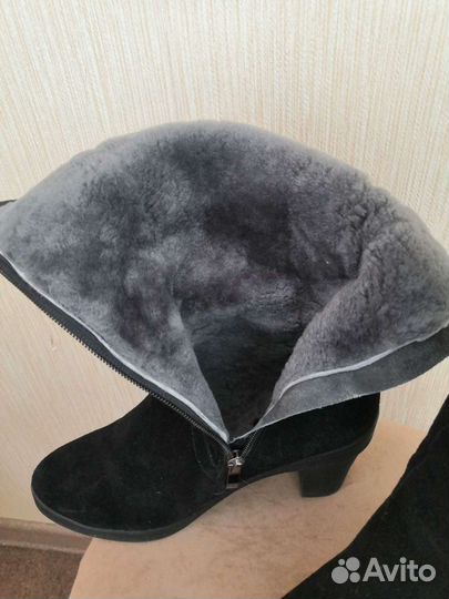Полусапоги замшевые