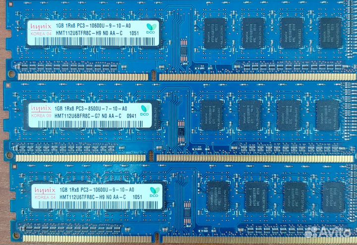Оперативная память DDR2 DDR3 1Gb 2Gb